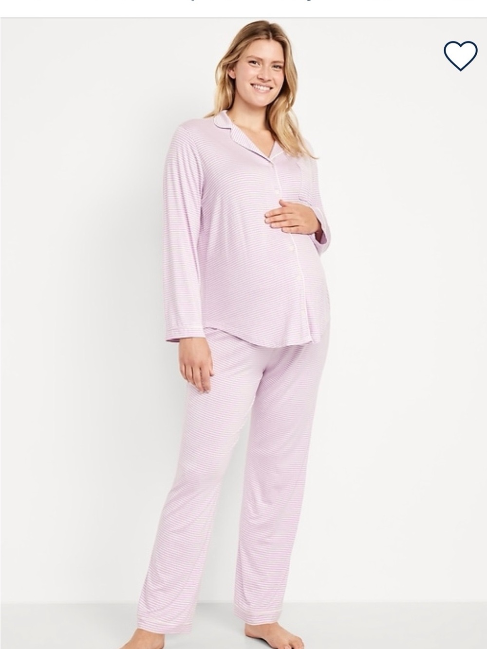 Old Navy Lavender & White Striped Maternity Pajama set